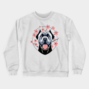 Cane Corso Revels in Spring's Cherry Blossoms Splendor Crewneck Sweatshirt